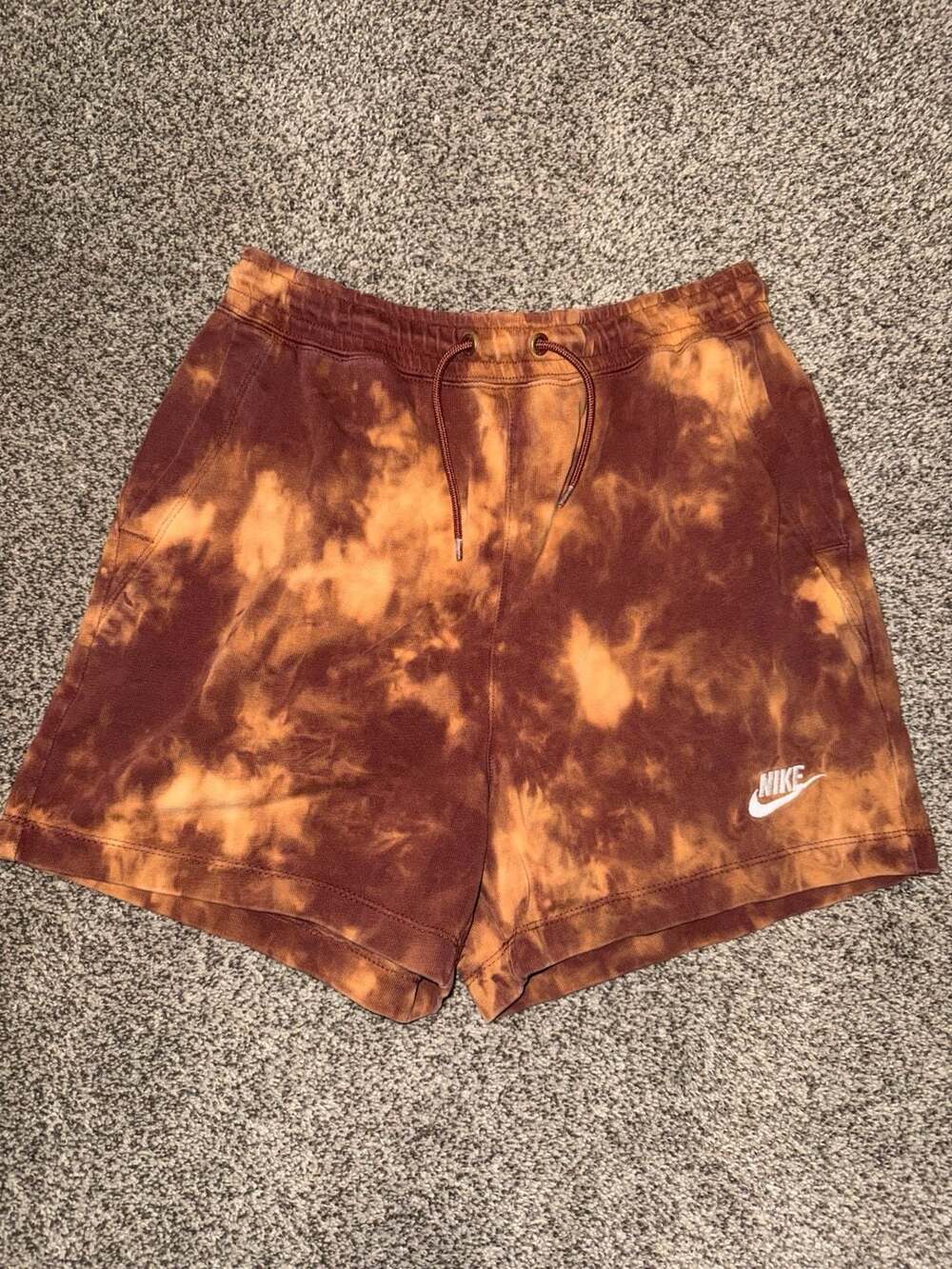 Nike Tie-Dye French Terry Shorts Size S Olive Khaki Men CZ7854 222